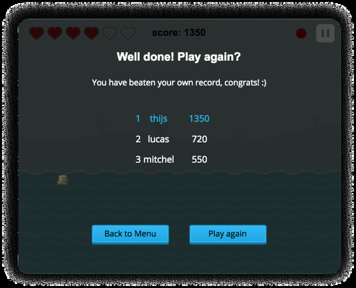 Ranking screen