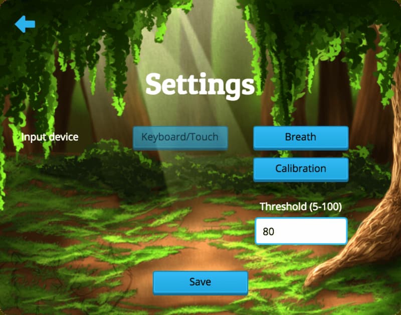 Settings screen